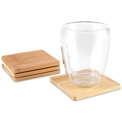 Cup Coasters Wooden 9.7 cm 4 pcs