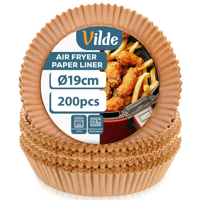Wkład do frytkownicy beztłuszczowej Air Fryer papierowy okrągły 19 cm 200 szt.