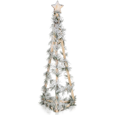 Luminous Christmas Cone Tree Wooden 68 cm