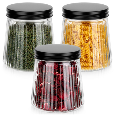 Dry Food Storage Containers Glass with Lid 700 ml 3 pcs