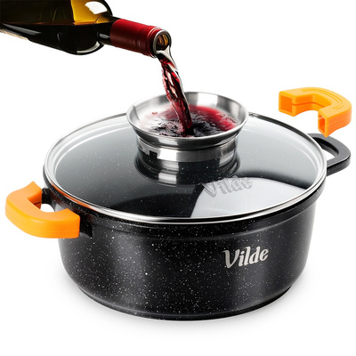 Pot Granite with Glass Lid 20 cm, 2.1 l