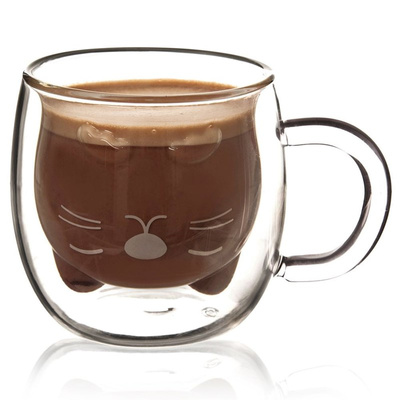 Double Walled Glass with Double Walls for Coffee Kitten DOUBLE 270 ml