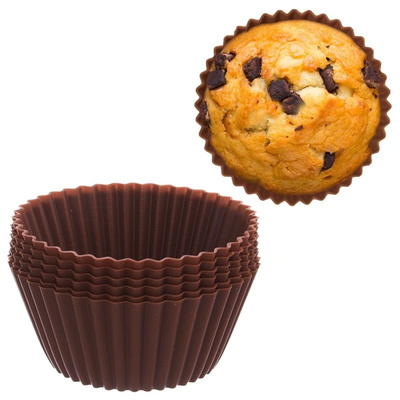 Muffin Cases Silicone Brown SILLINIE 5,5 cm 6 pcs