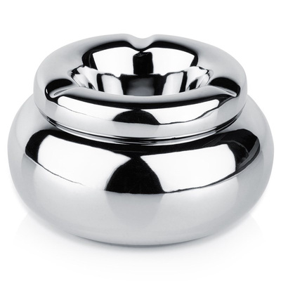 Ashtray Dolomite Silver Round 11 cm