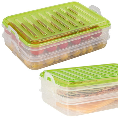 Cold Meat Container 2-Level 2x 750 ml