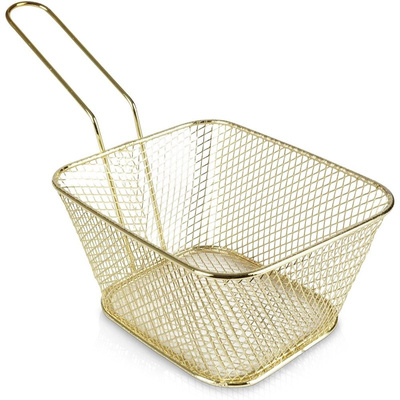 Chip Serving Frying Baskets Golden 14x12x7cm