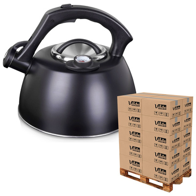 Whistling Kettle Steel Black with Thermometer 3 l (pallet of 96 pcs)