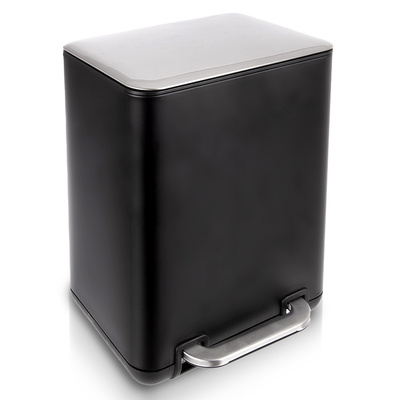 Kosz na śmieci z pedałem stalowy czarny BLACK 6 l