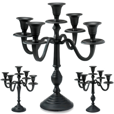 Candelabra Black 5-Armed 31 cm