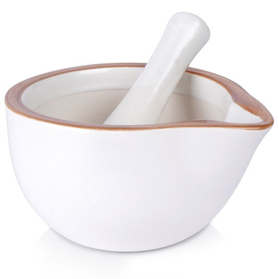 Pestle and Mortar Ceramic White