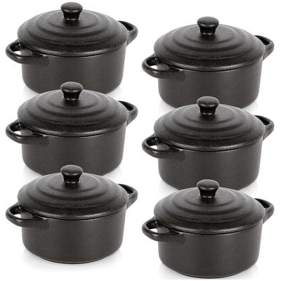 Ramekins Porcelain with Lid 450 ml 6 pcs