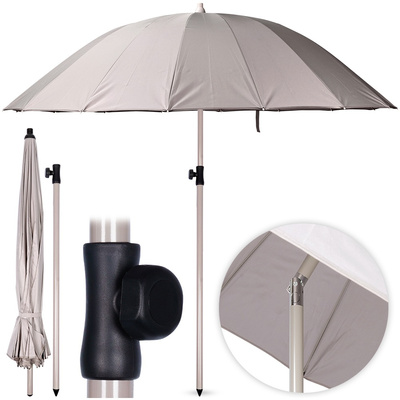 Garden Parasol Gray Adjustable 190 cm