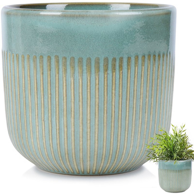 Flower Pot Porcelain Green 11 cm