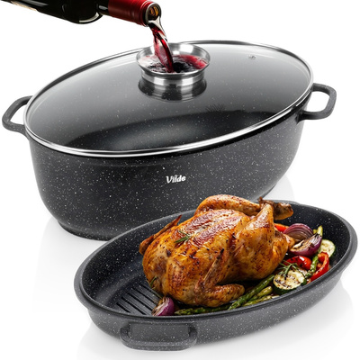 Roasting Tin Granite with Lid 3 in 1 8+3.2 l, 39x26.5x18 cm