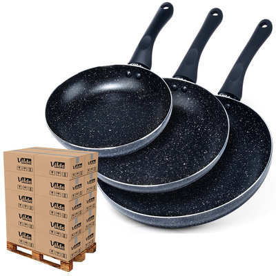 Zestaw patelni granitowy BLACK LINE 3 szt. 20 / 24 / 28 cm (paleta 48 szt.)