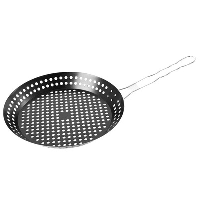 Koszyk do grillowania metalowy perforowany czarny 55x31 cm