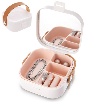 Pudełko na biżuterię z lusterkiem 9,5x9,5x4 cm