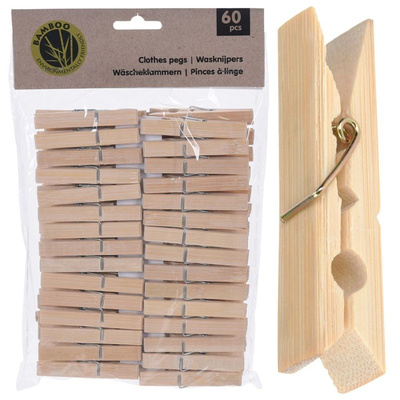 Clothes Pegs Wooden 60 pcs