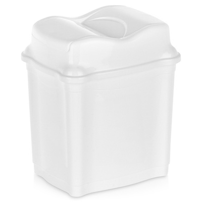Kosz na śmieci plastikowy biały 5 l