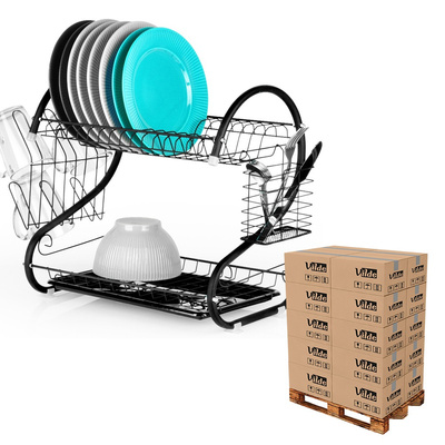 Dish Drainer Rack Black 2-Level 52x24.5x38 cm (pallet of 96 pcs)