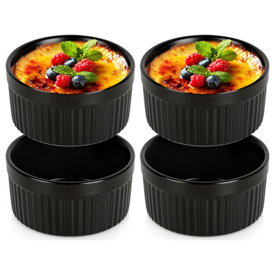 Ramekins Porcelain Black 260 ml 4 pcs