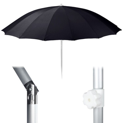 Garden Parasol Black Adjustable 220 cm