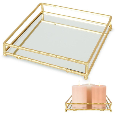 Mirror Tray Gold 20,5x20, cm