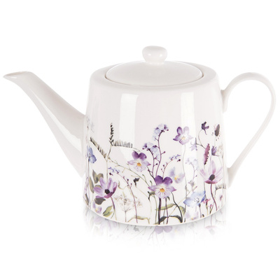 Dzbanek do kawy i herbaty porcelanowy kwiaty LOUKA 1 l