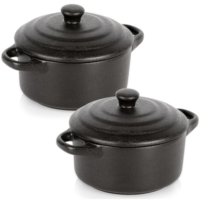 Ramekins Porcelain with Lid 450 ml 2 pcs