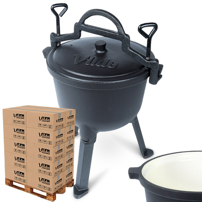 Cauldron Cast Iron Enamel on Legs with Lid CAST LINE 4 l (pallet of 50 pcs)