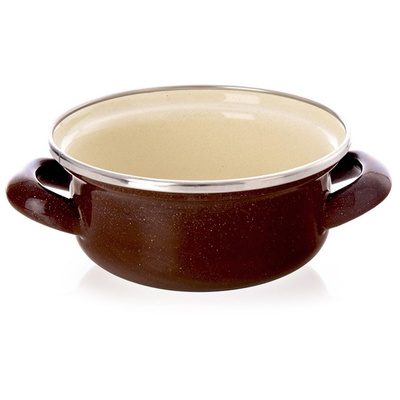 Enamel Pot BROWN 14 cm, 600 ml