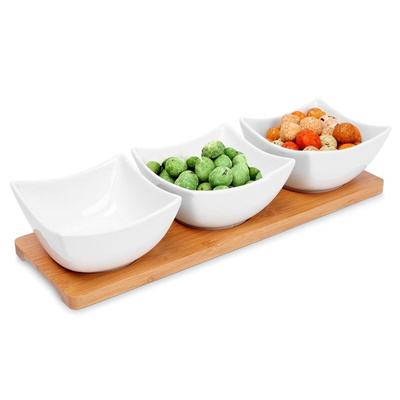 Snack Bowls Porcelain White 30 cm 4 pcs