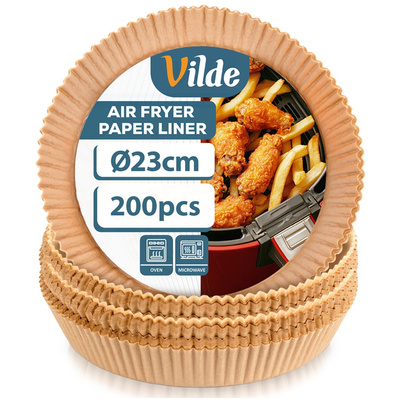 Wkład do frytkownicy beztłuszczowej Air Fryer papierowy okrągły 23 cm 200 szt.