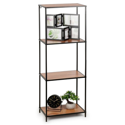 Bookshelf Metal Black 46x30x130 cm