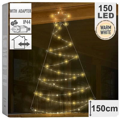 Wall Christmas Tree with Lights 150 LED 150 cm