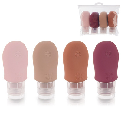 Butelki pojemniki podróżne na kosmetyki z przyssawkami w etui silikonowe 5 el.