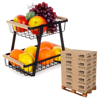 Fruit Basket Metal Black 2-Level (pallet of 288 pcs)