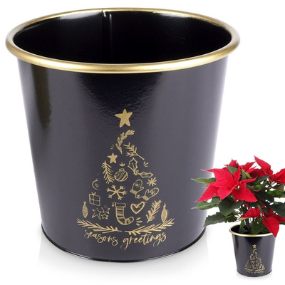 Plant Pot Metal Black 16,5x15,5 cm