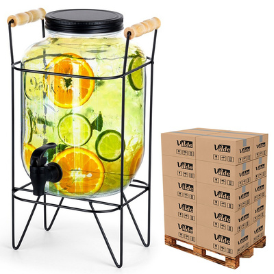 Słój do napojów z kranikiem i stojakiem czarnym 4,2 l (paleta 96 szt.)