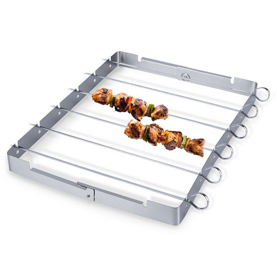 BBQ Skewers Steel with a Stand 7 pcs