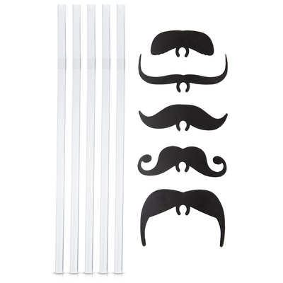 Słomki do napojów łamane z wąsami 5 szt.