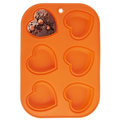 Muffin Tray Silicone Brown Heart SILLINIE