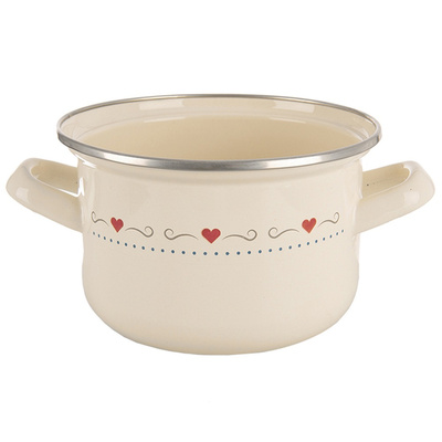 Pot Enamel Cream TONCA 16 cm, 1.4 l