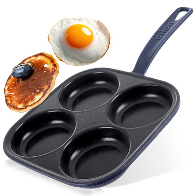 Patelnia do jajek żeliwna emaliowana 4 otwory LITINA SMALT 20,5x20,5 cm