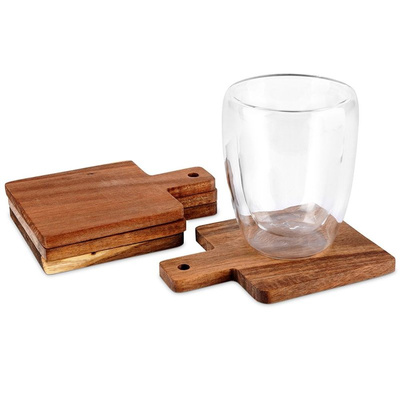 Cup Coasters Wooden 14x10 cm 4 pcs