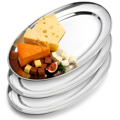 Serving Platter Steel Oval 29x18 cm 3 pcs