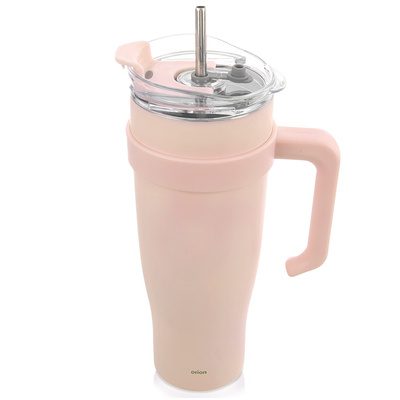Travel Mug Steel Pink with Handle TERMO 1.2 l