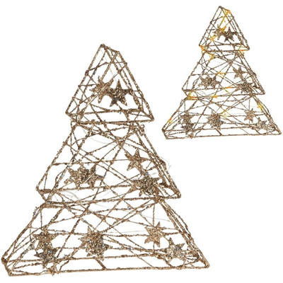 Luminous Christmas Tree Gold 14 LED 29 cm