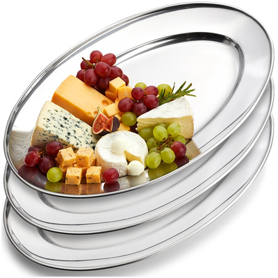 Serving Platter Steel Oval 34x21.5 cm 3 pcs