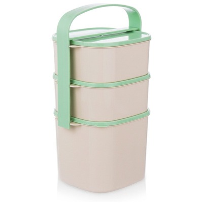 Layer Lunch Box Plastic 3-Level 2l, 2x1.15 l